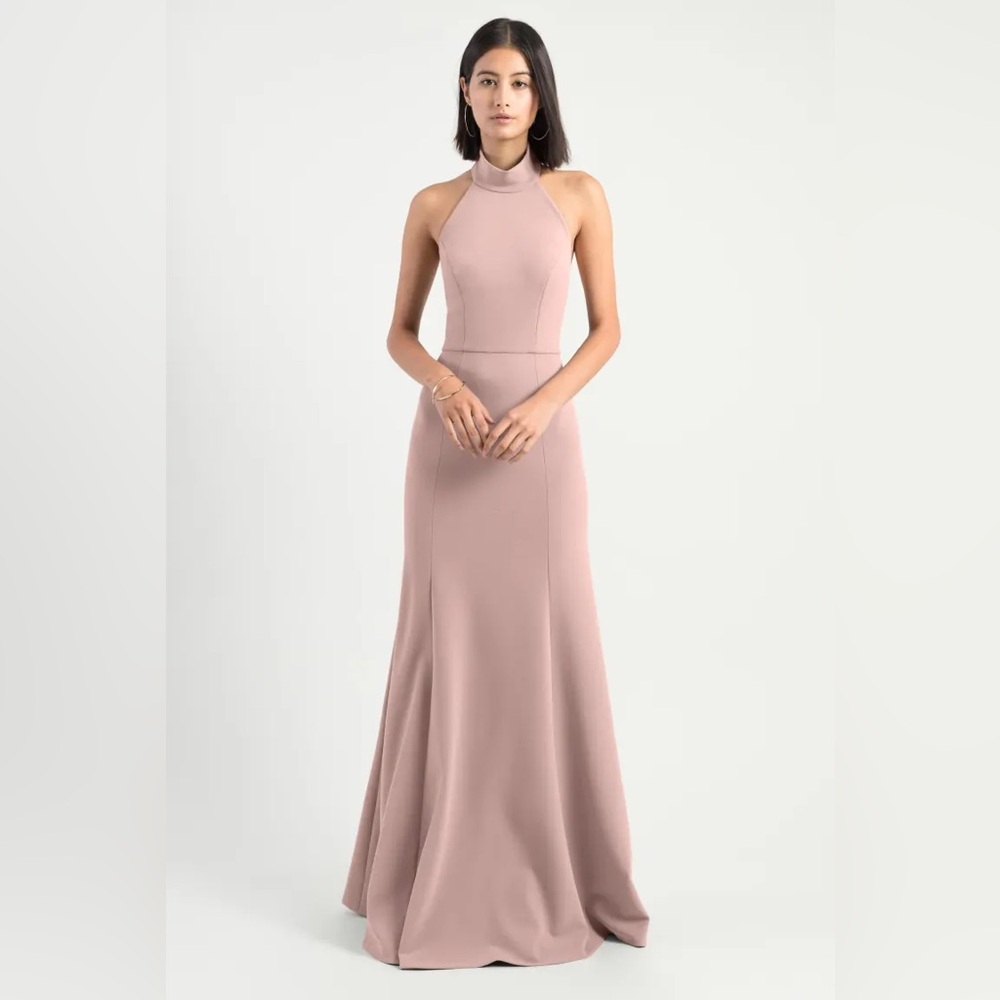 Petra Halter Crepe Evening Dress in Whipped Apricot